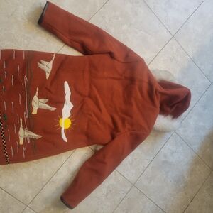 Vintage Rust Parka with Fur Trim